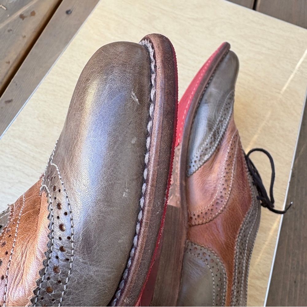 Bed Stu Lita Leather Wingtip Oxford Lace-Up Brogue Detail Shoes In Brown Sz 7 - Picture 16 of 16